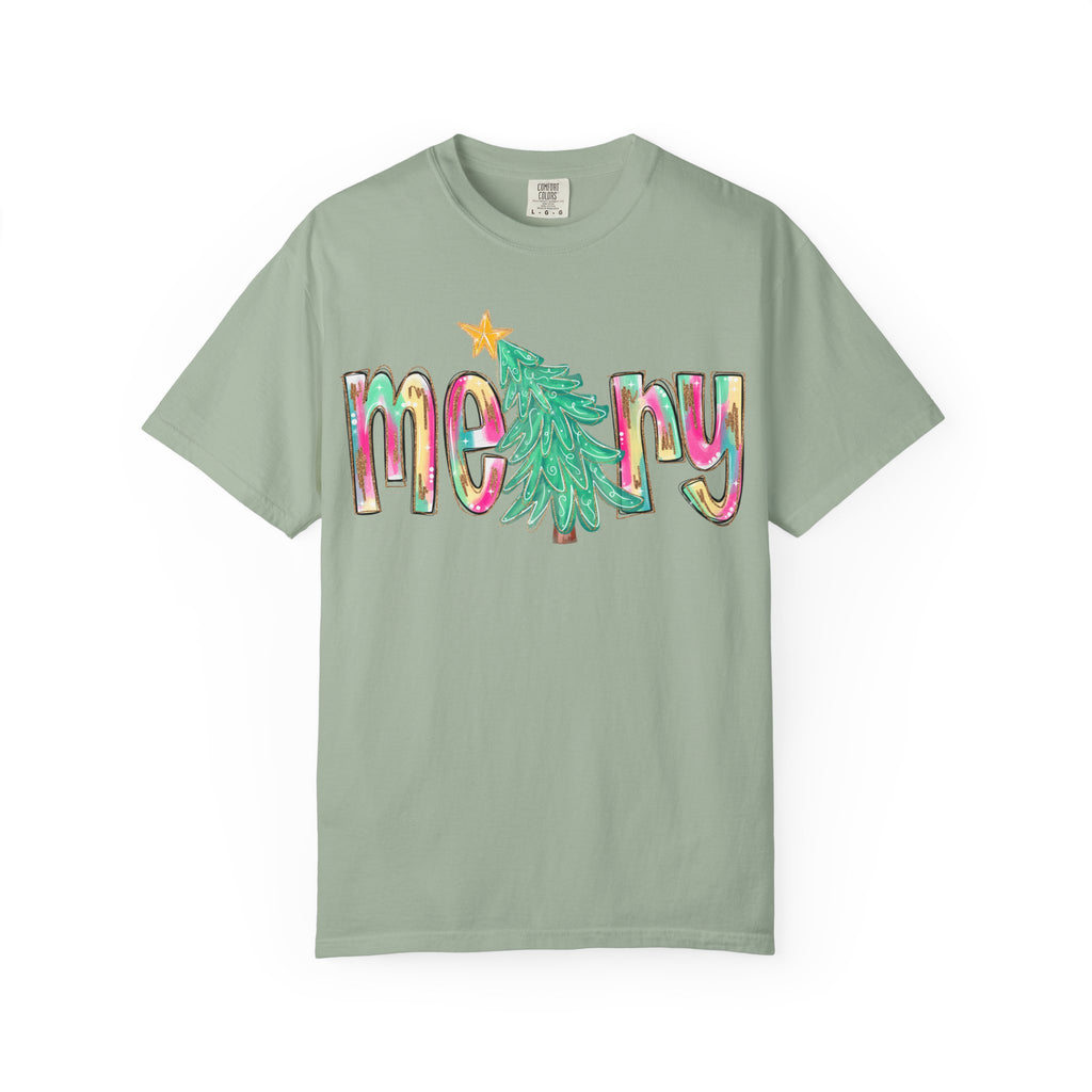 Merry Christmas Tree Graphic T-Shirt