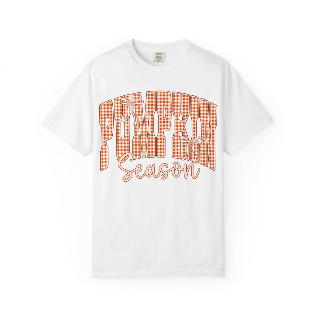 Pumpkin Season T-Shirt — Gingham Fall Graphic Tee