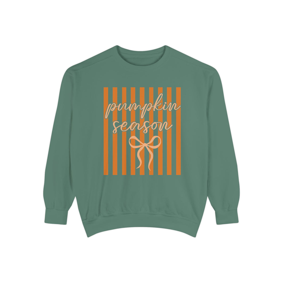 Pumpkin Season Sweatshirt — Striped Autumn Graphic Pullover
