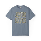 Jesus Saves T-Shirt — Camouflage Faith Graphic Tee