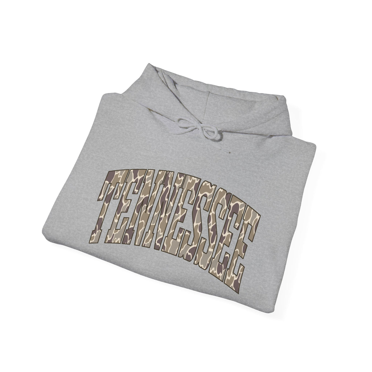 Tennessee Camo Hoodie – State Name Arch Graphic Hooded Sweatshirt