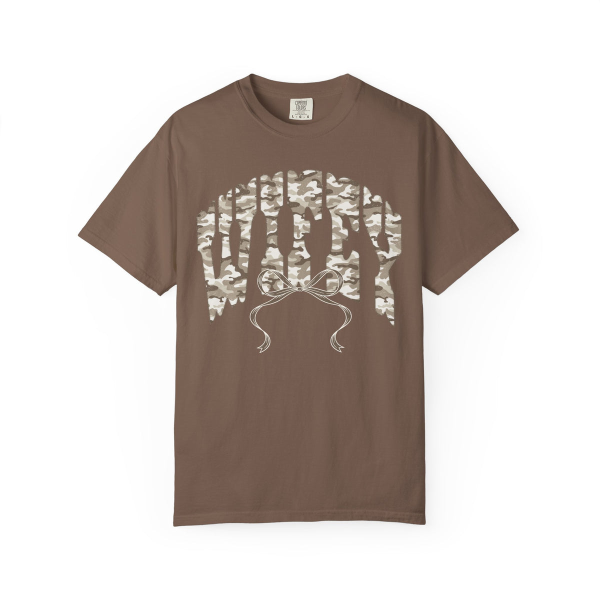 Wifey Camo Graphic T-Shirt — Garment-Dyed Tee