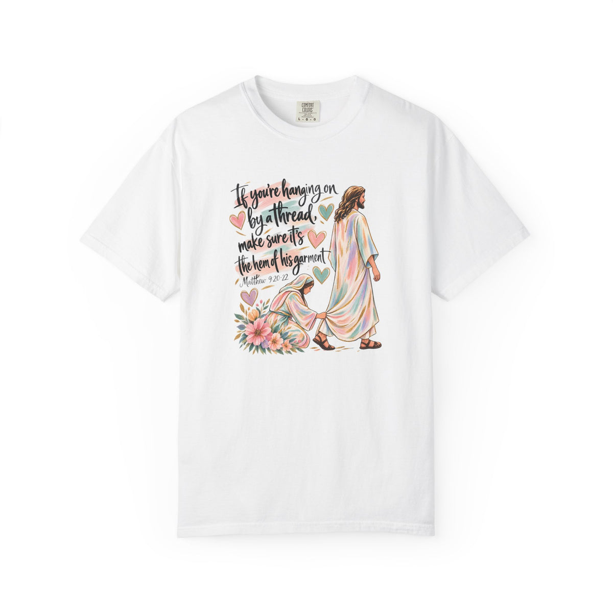 Faith-Inspired Floral Christian T-Shirt – “Hem of His Garment”