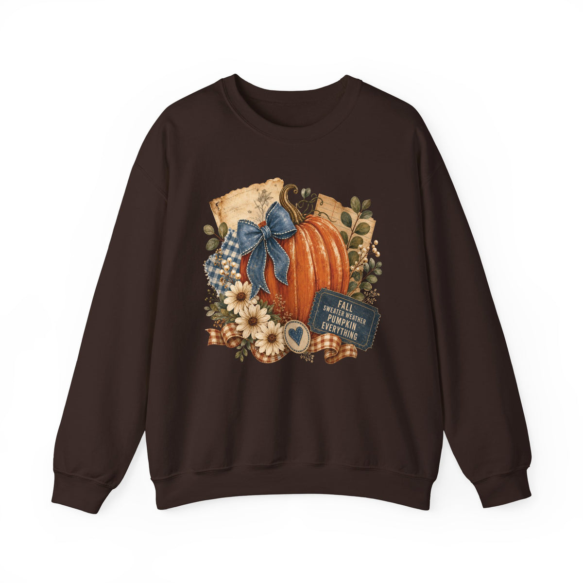 Fall Pumpkin Floral Crewneck Sweatshirt — Autumn Blessings Graphic