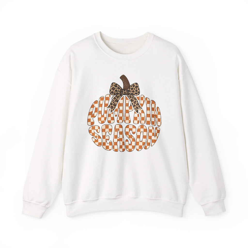 Pumpkin Season Sweatshirt - Leopard Bow Fall Crewneck