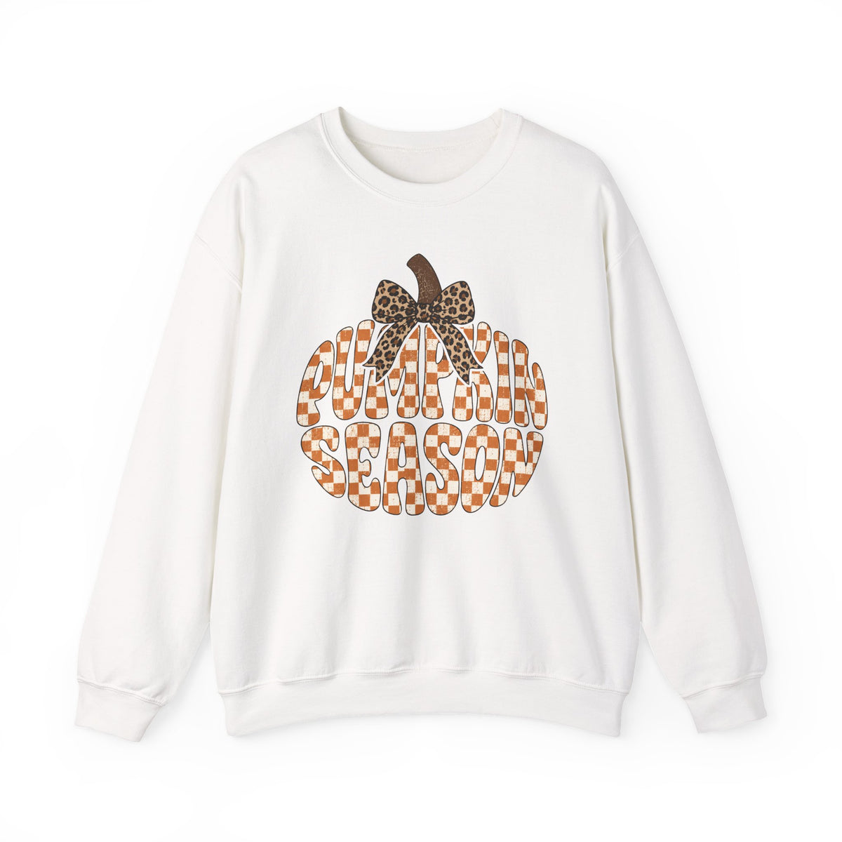 Pumpkin Season Sweatshirt - Leopard Bow Fall Crewneck
