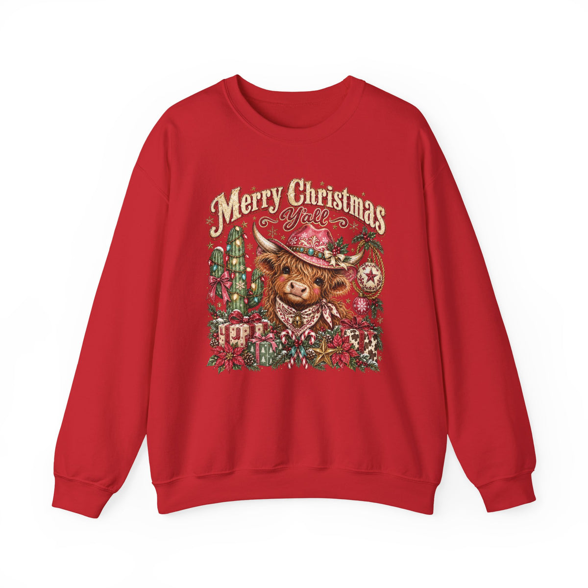Merry Christmas Y’all Christmas Bear Crewneck Sweatshirt