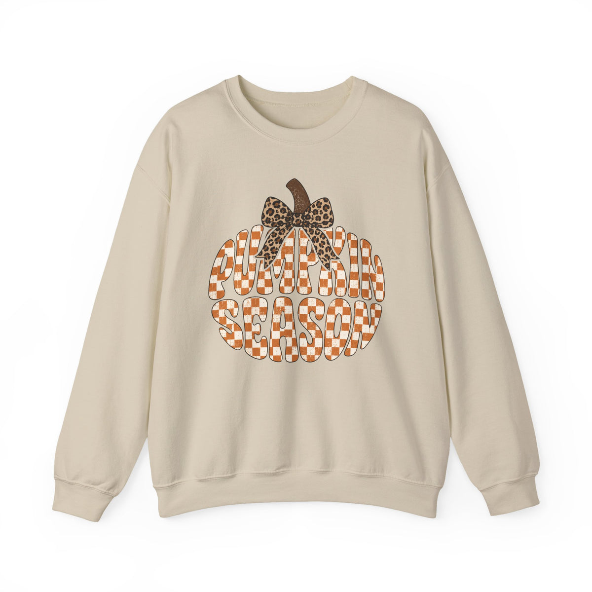 Pumpkin Season Sweatshirt - Leopard Bow Fall Crewneck