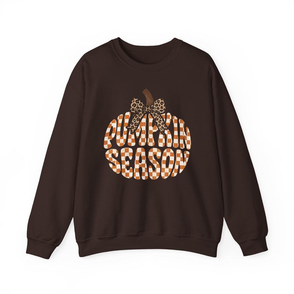 Pumpkin Season Sweatshirt - Leopard Bow Fall Crewneck
