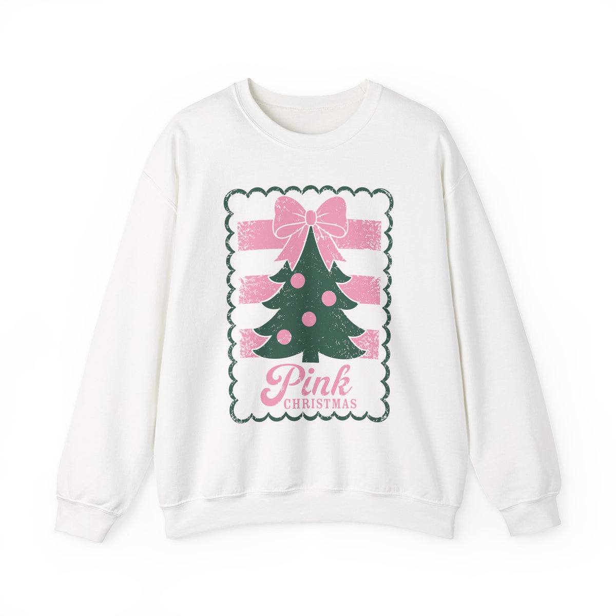 Christmas Sweatshirt — Pink Christmas Tree Graphic Crewneck