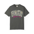 Worship Anyway T-Shirt — Camo Block Letter Faith Tee with Pink Script