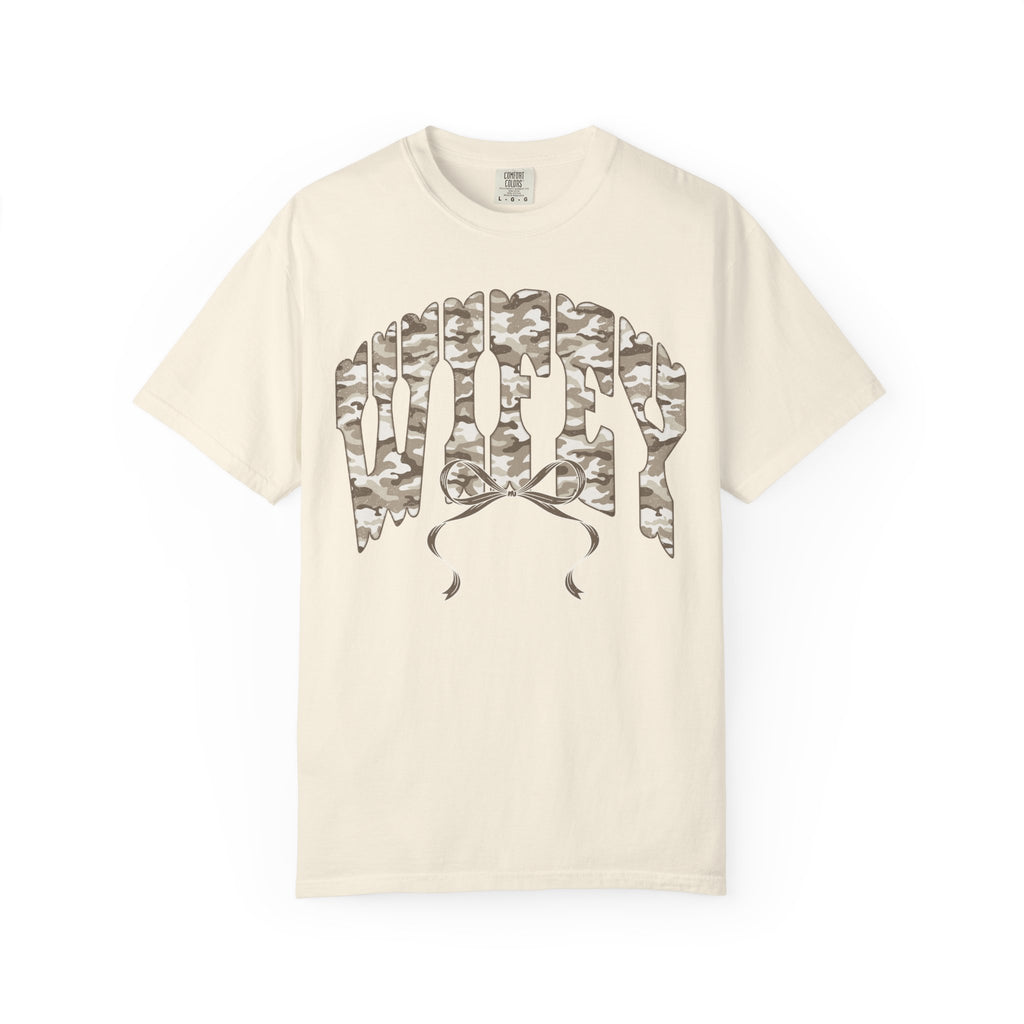 Wifey Camo Graphic T-Shirt — Garment-Dyed Tee