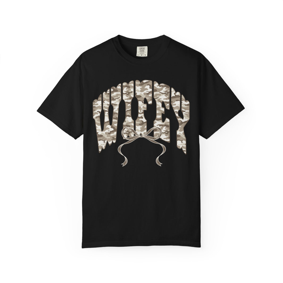 Wifey Camo Graphic T-Shirt — Garment-Dyed Tee