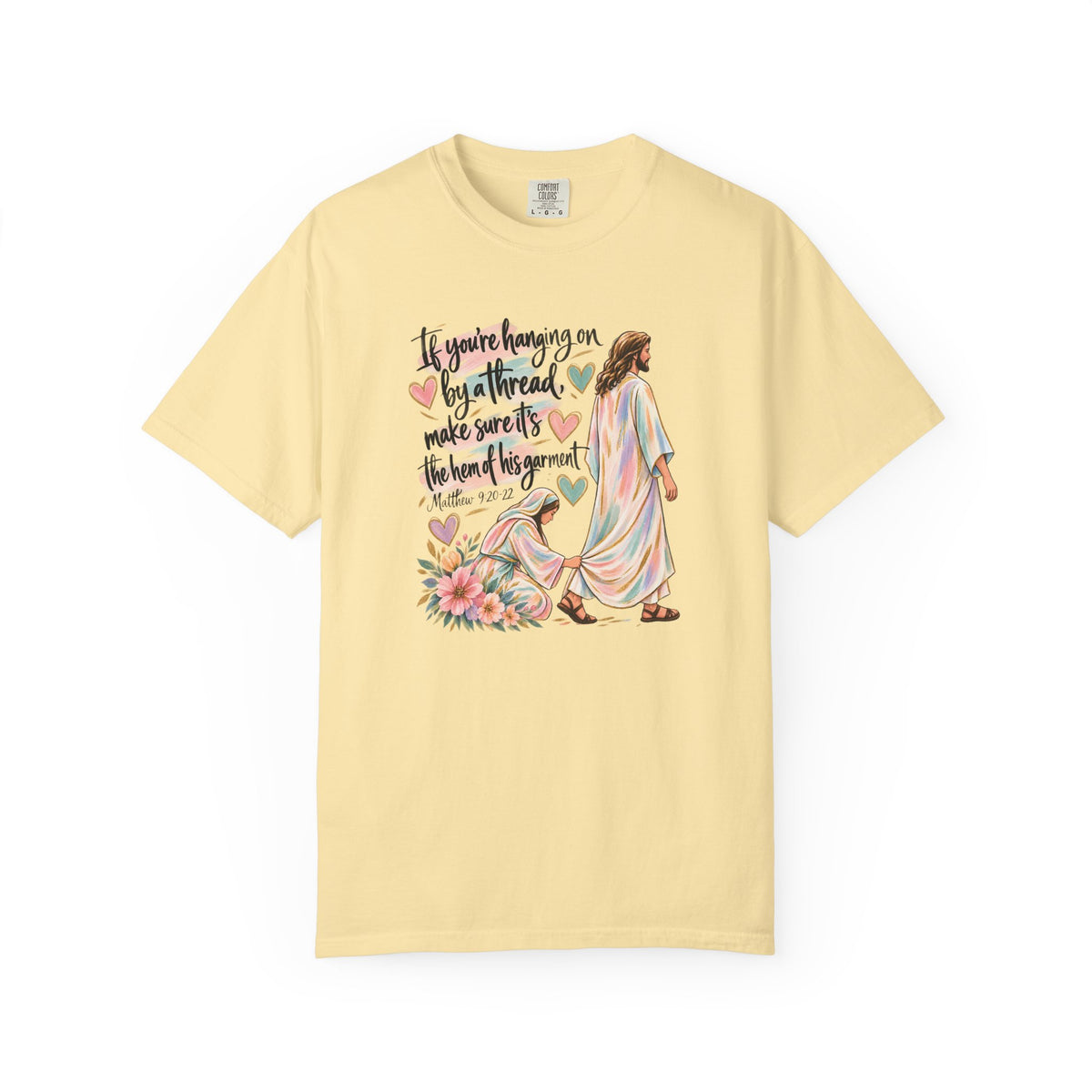 Faith-Inspired Floral Christian T-Shirt – “Hem of His Garment”