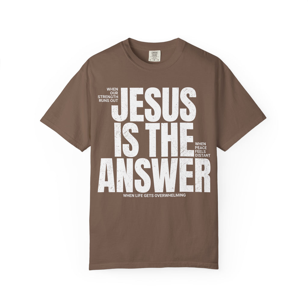 Jesus Is The Answer Distressed T-Shirt — Faith-Based Christian Tee
