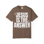 Jesus Is The Answer Distressed T-Shirt — Faith-Based Christian Tee