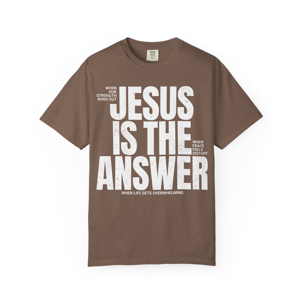 Jesus Is The Answer Distressed T-Shirt — Faith-Based Christian Tee