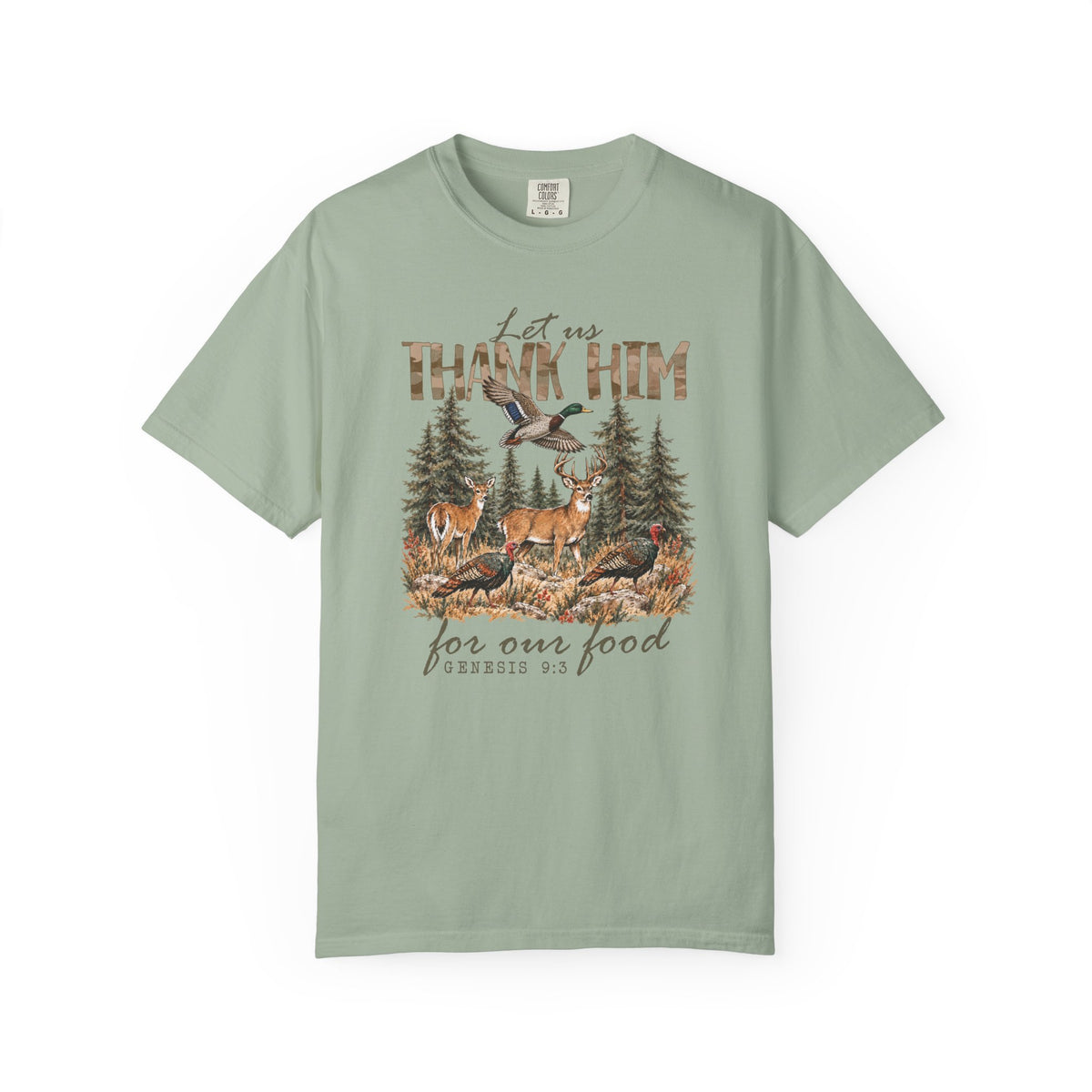 Thank Him for Our Food Christian Thanksgiving T-Shirt