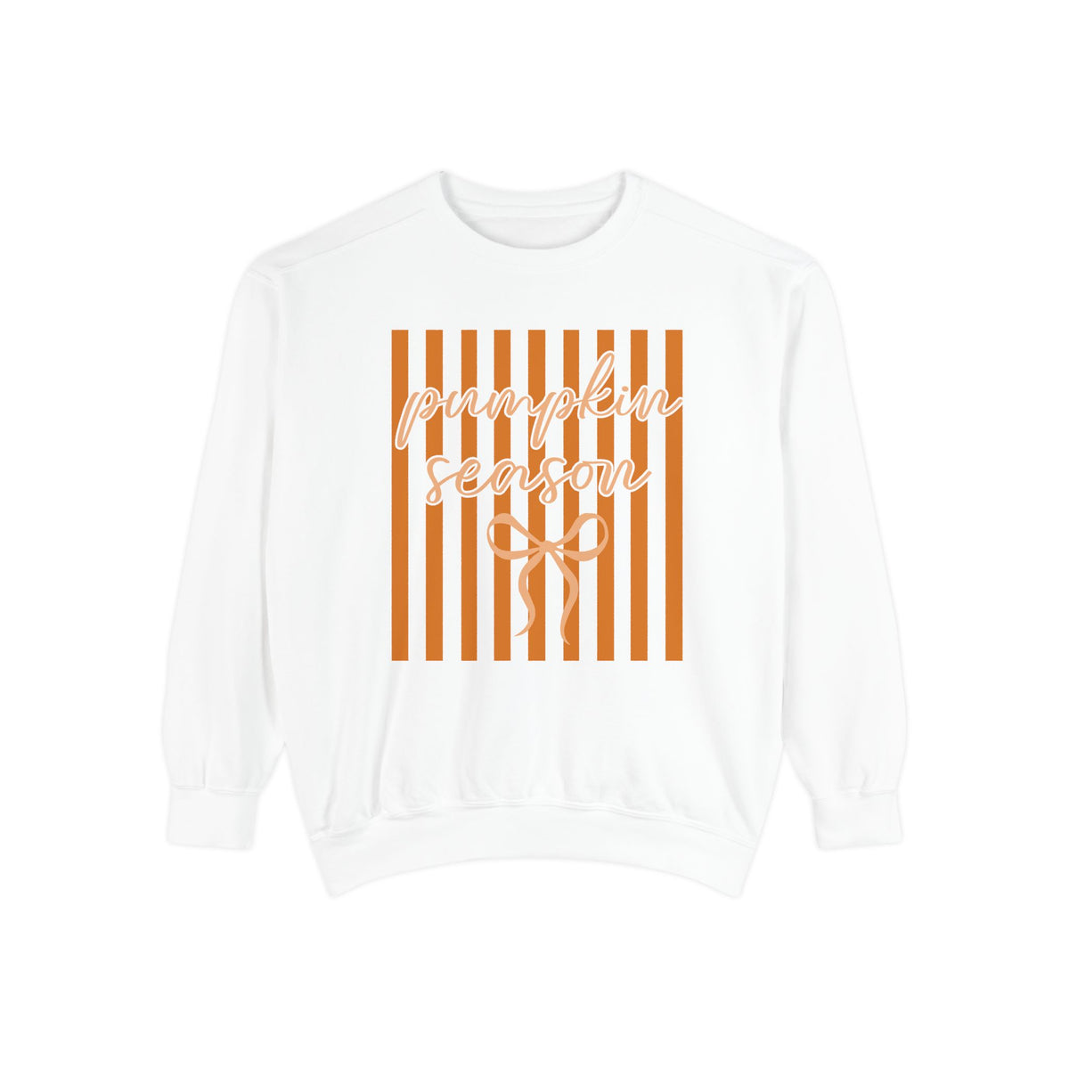 Pumpkin Season Sweatshirt — Striped Autumn Graphic Pullover