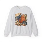 Fall Pumpkin Floral Crewneck Sweatshirt — Autumn Blessings Graphic