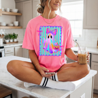 Ghost Girl Halloween T-Shirt — Pastel Ghost with Bow & Pumpkin Candy Bucket