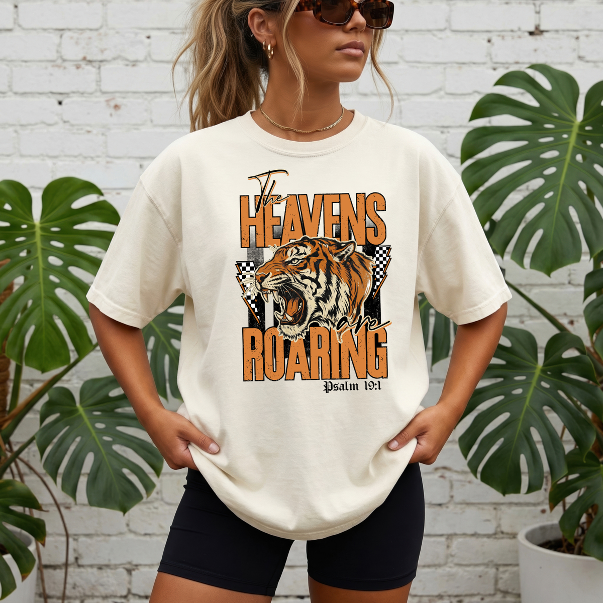 The Heavens Roaring Tiger T-Shirt – Psalm 19:1 Vintage Graphic Tee
