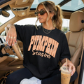Pumpkin Season T-Shirt — Gingham Fall Graphic Tee