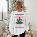 Christmas Sweatshirt — Pink Christmas Tree Graphic Crewneck