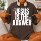 Jesus Is The Answer Distressed T-Shirt — Faith-Based Christian Tee