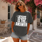 Jesus Is The Answer Distressed T-Shirt — Faith-Based Christian Tee