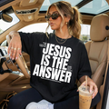 Jesus Is The Answer Distressed T-Shirt — Faith-Based Christian Tee