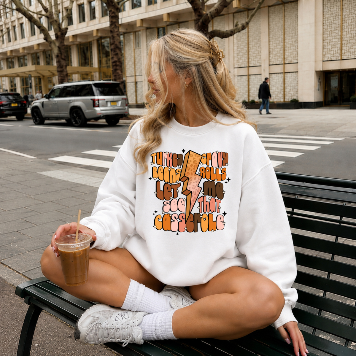 Thankful, Grateful, Blessed Thanksgiving Crewneck Sweatshirt