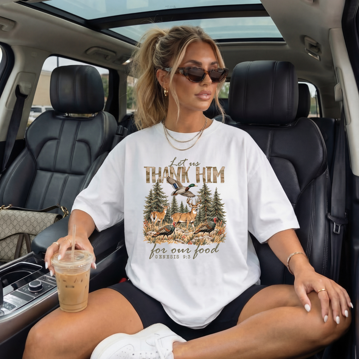 Thank Him for Our Food Christian Thanksgiving T-Shirt