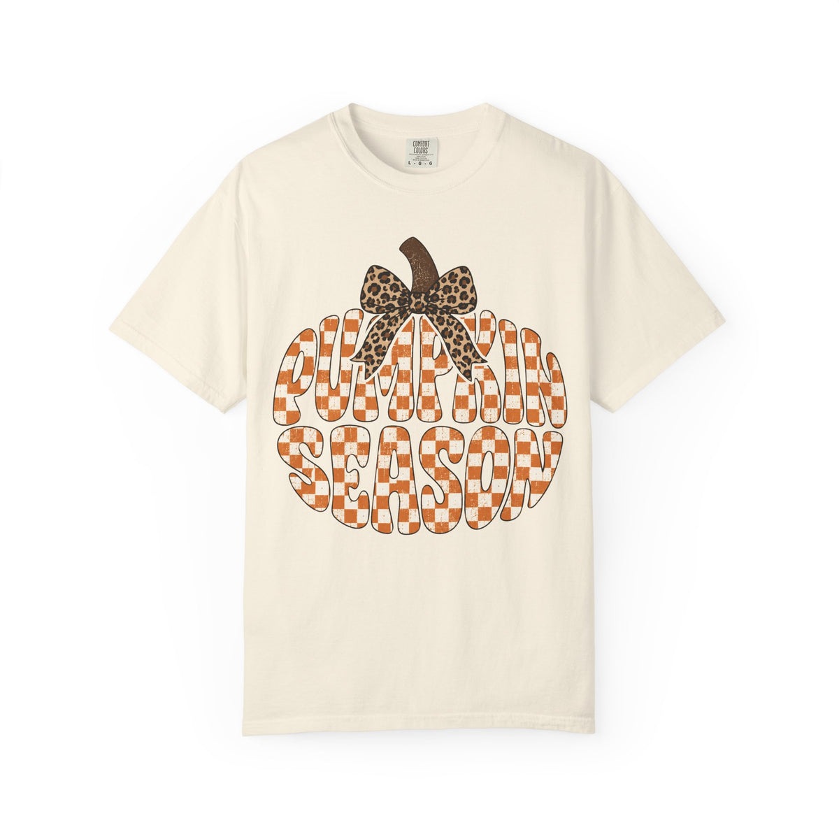 Pumpkin Season T-Shirt — Fall Graphic Tee with Leopard Bow
