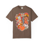 Autumn Cozy Collage T-Shirt — Fall Pumpkin Spice Graphic Tee