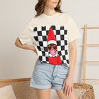 Checkerboard Elf T‑Shirt — Cute Bubblegum Elf Graphic Tee