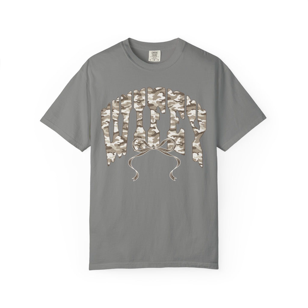 Wifey Camo Graphic T-Shirt — Garment-Dyed Tee