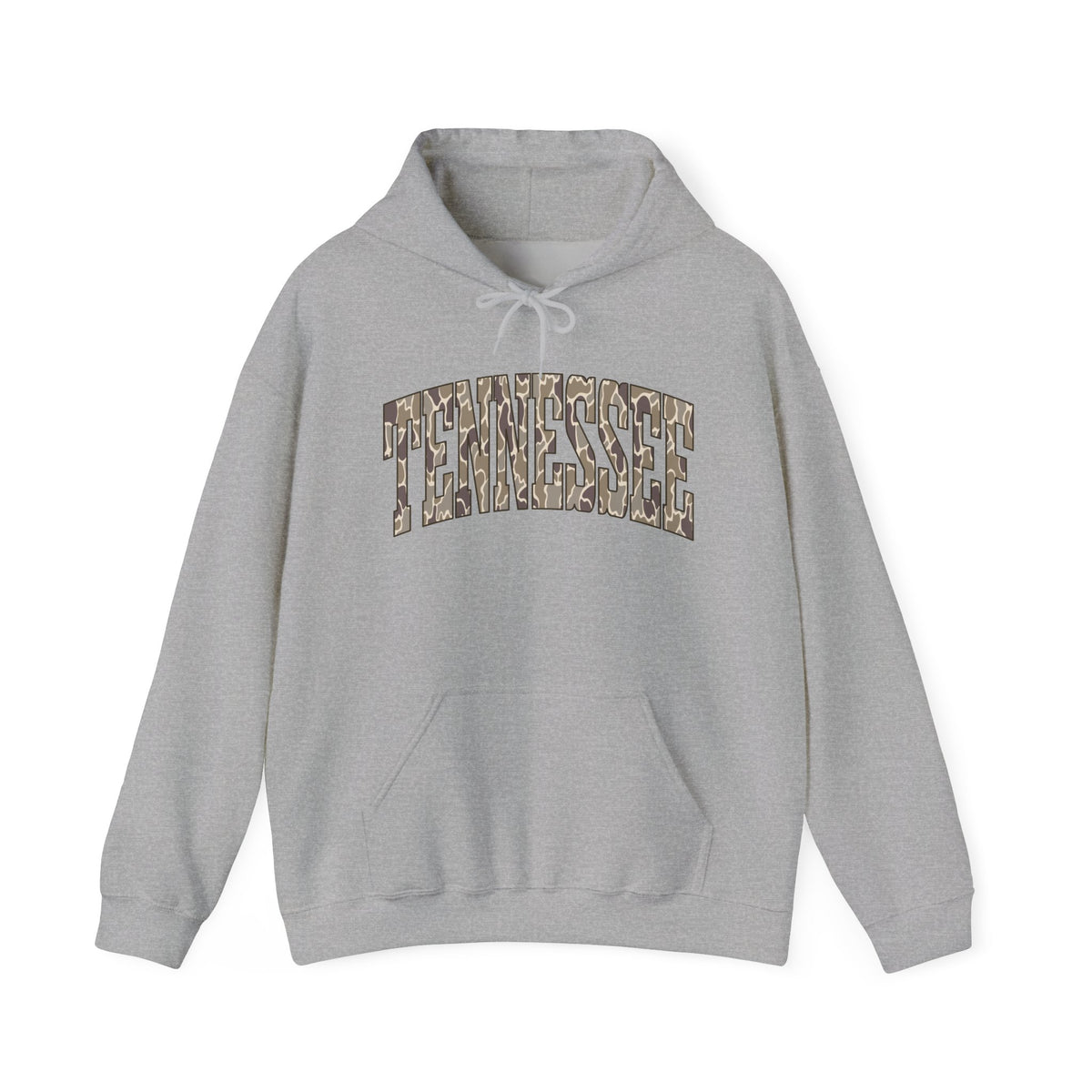 Tennessee Camo Hoodie – State Name Arch Graphic Hooded Sweatshirt