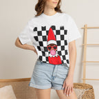 Checkerboard Elf T‑Shirt — Cute Bubblegum Elf Graphic Tee