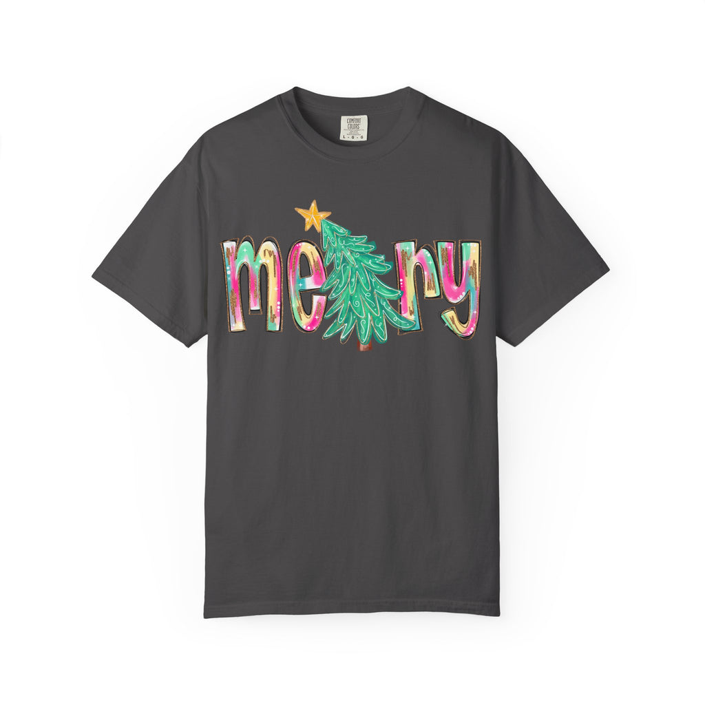 Merry Christmas Tree Graphic T-Shirt