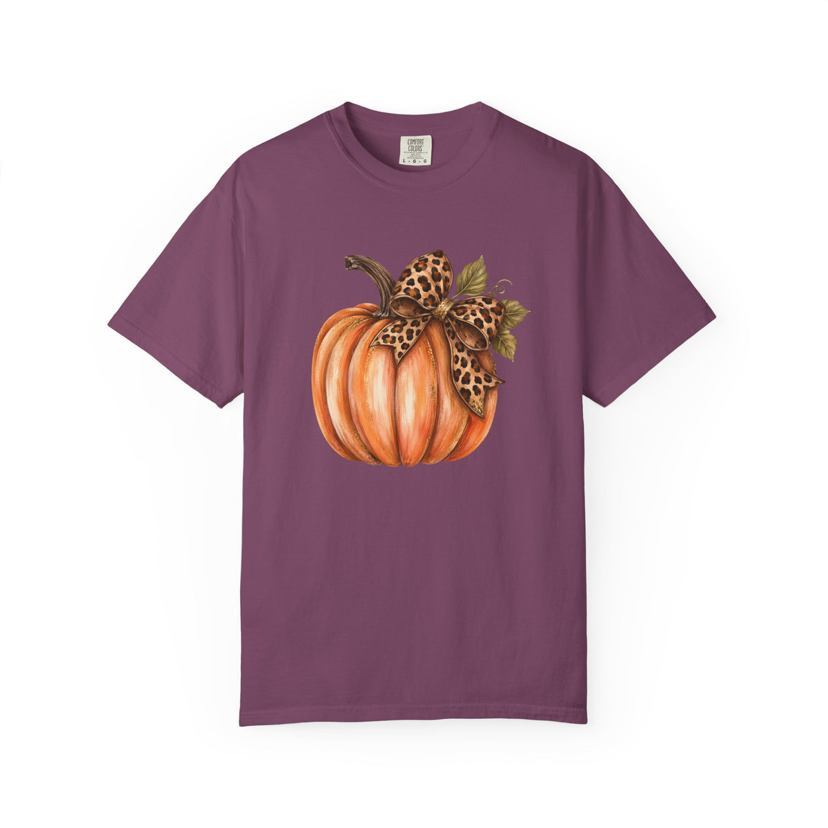 Pumpkin with Leopard Bow Fall T-Shirt