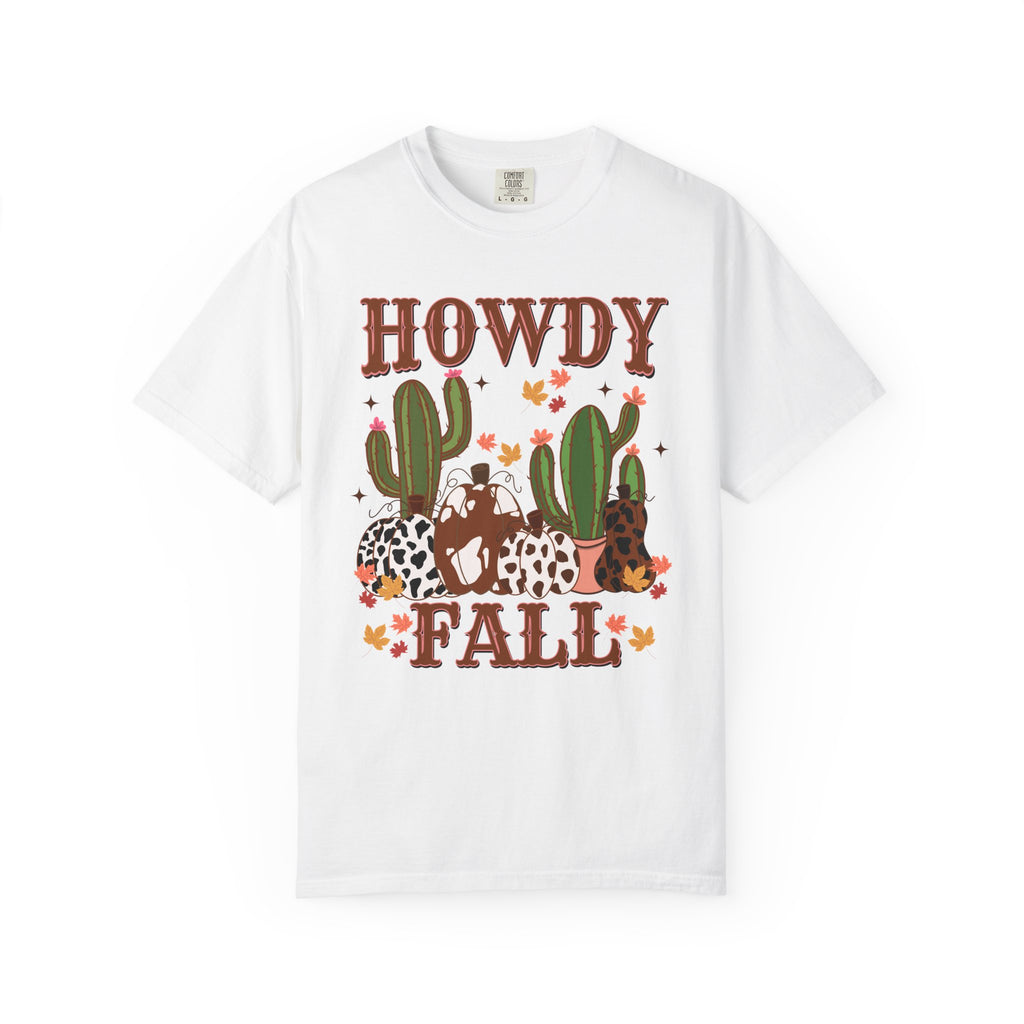 Howdy Fall T-Shirt — Western Cactus Pumpkin Autumn Tee