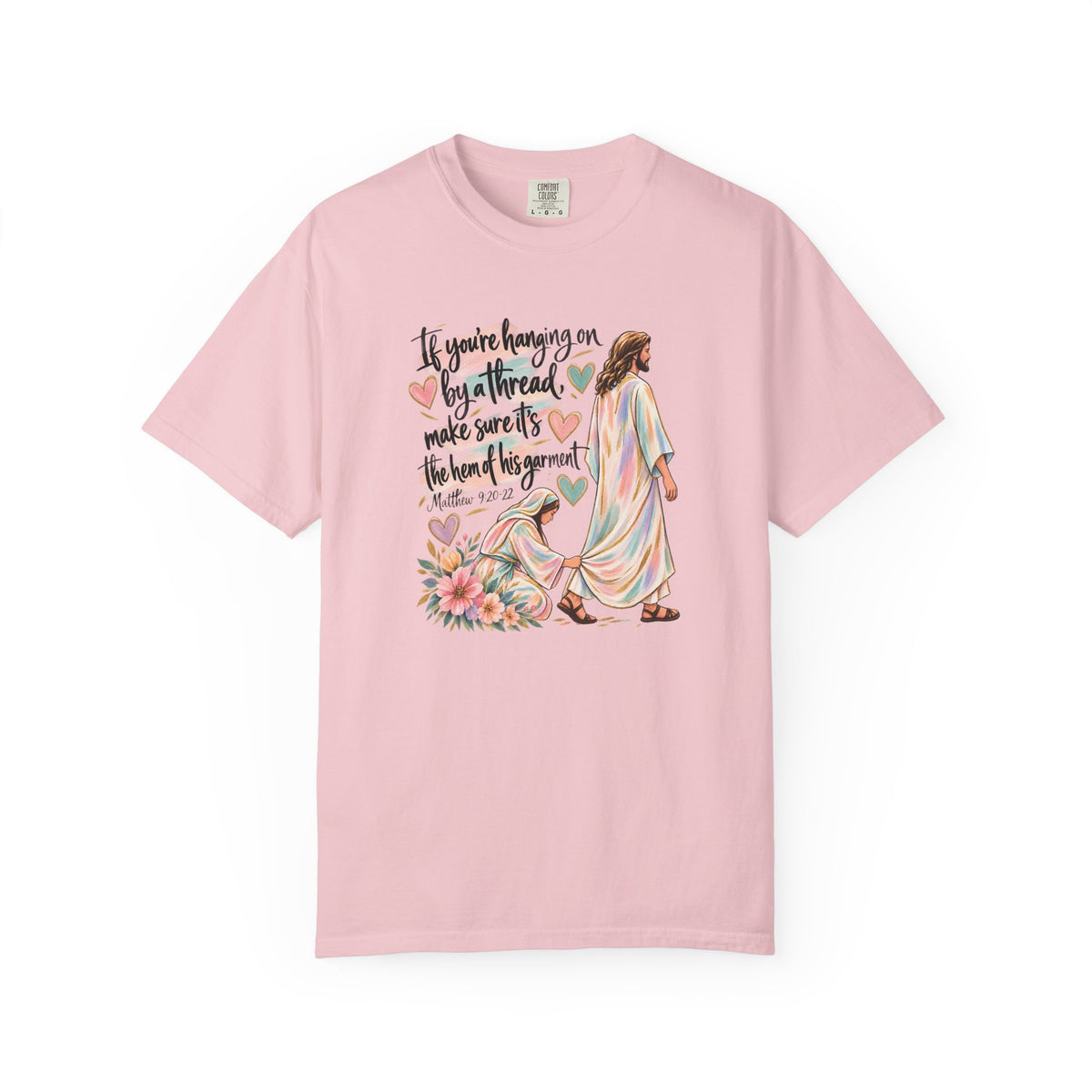 Faith-Inspired Floral Christian T-Shirt – “Hem of His Garment”