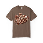 Plaid Bow Football T-Shirt — Womens Game Day & Tailgate Tee