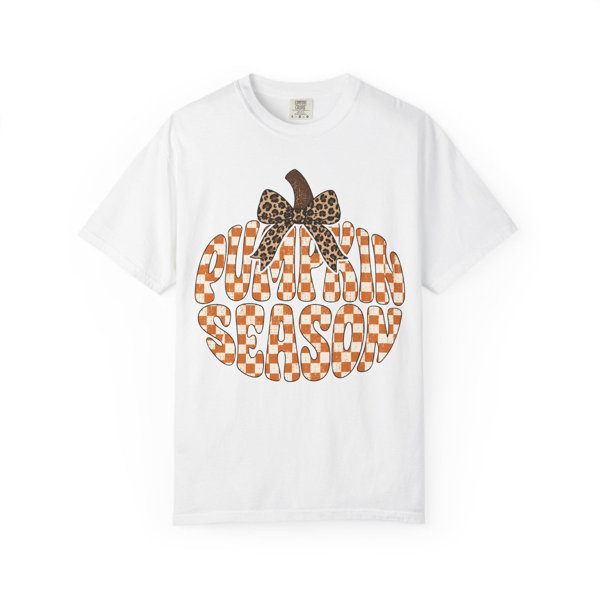 Pumpkin Season T-Shirt — Fall Graphic Tee with Leopard Bow