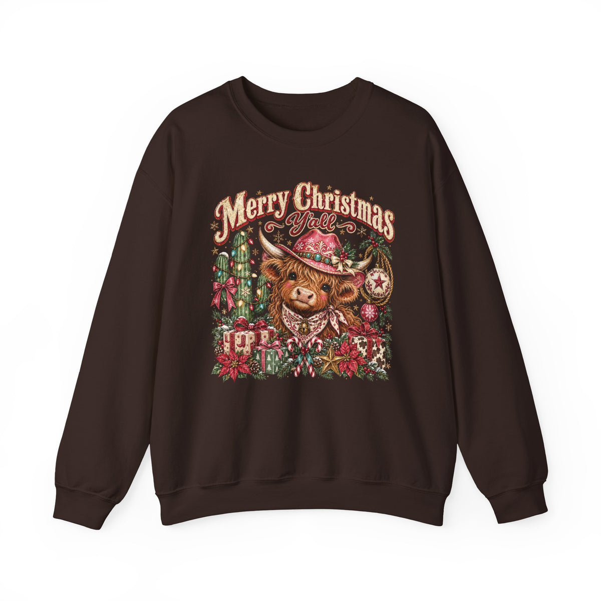 Merry Christmas Y’all Christmas Bear Crewneck Sweatshirt