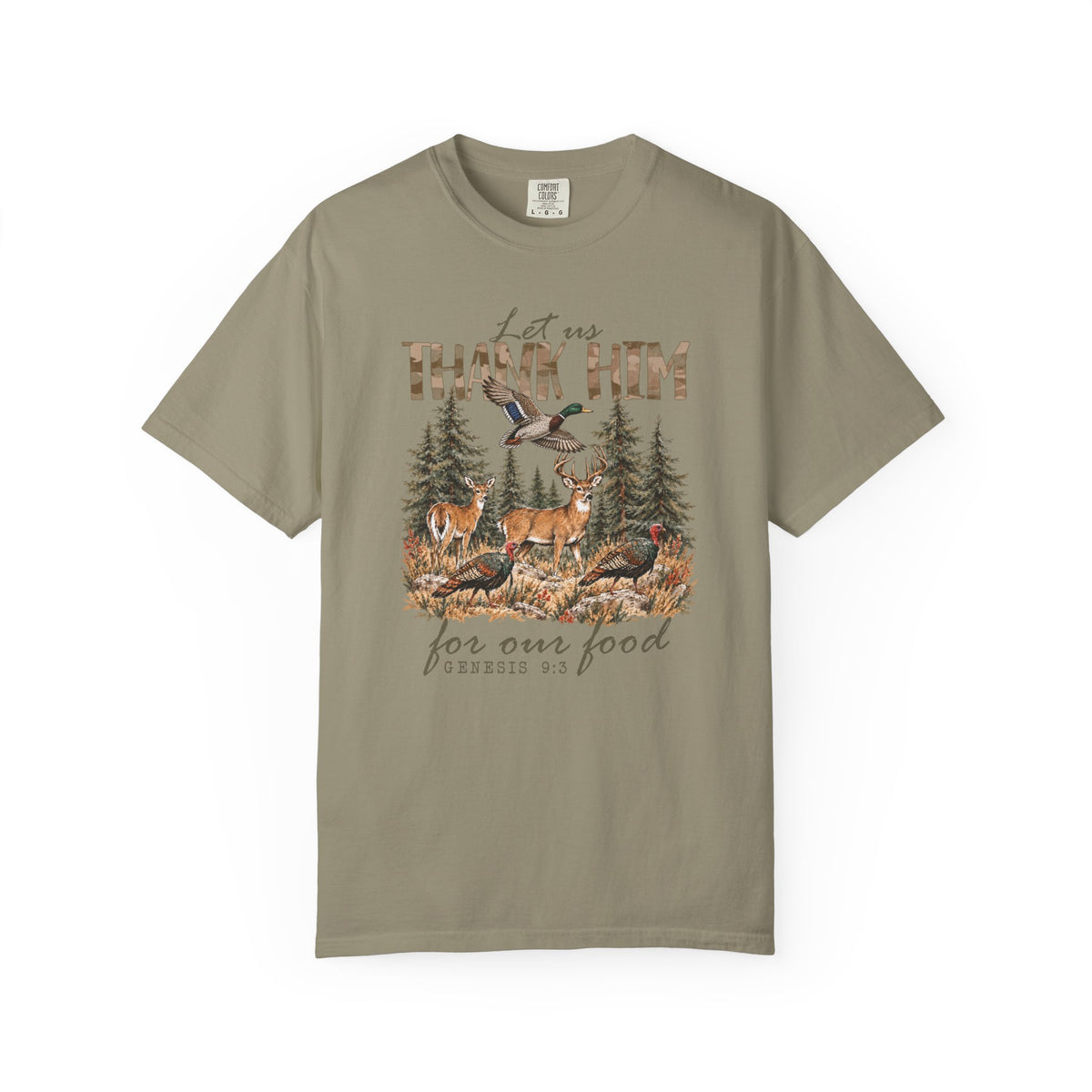 Thank Him for Our Food Christian Thanksgiving T-Shirt
