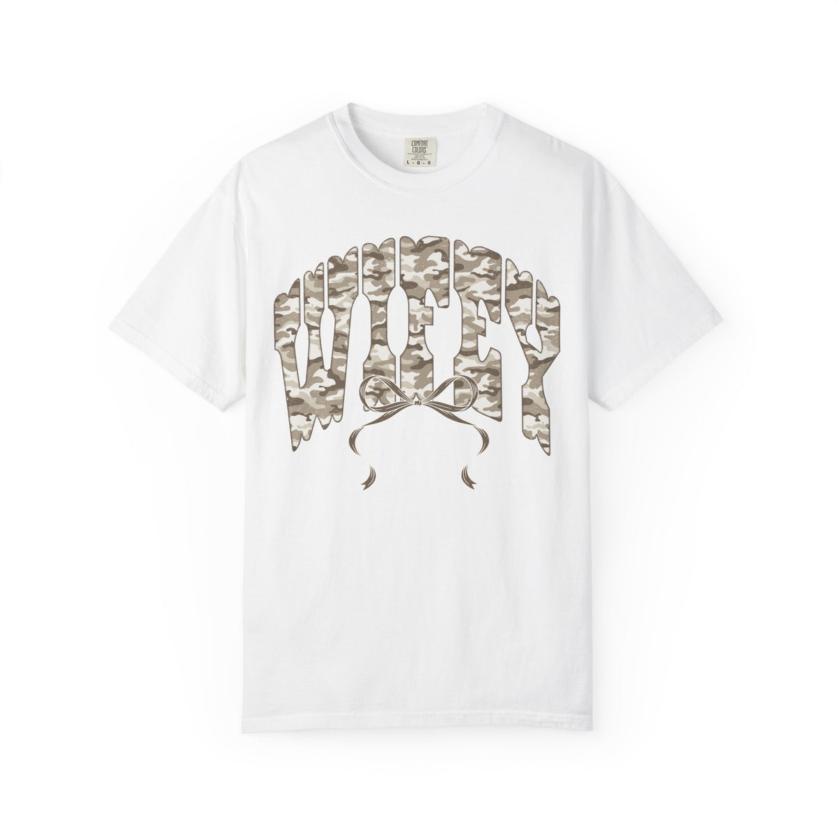 Wifey Camo Graphic T-Shirt — Garment-Dyed Tee