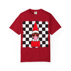 Checkerboard Elf T‑Shirt — Cute Bubblegum Elf Graphic Tee