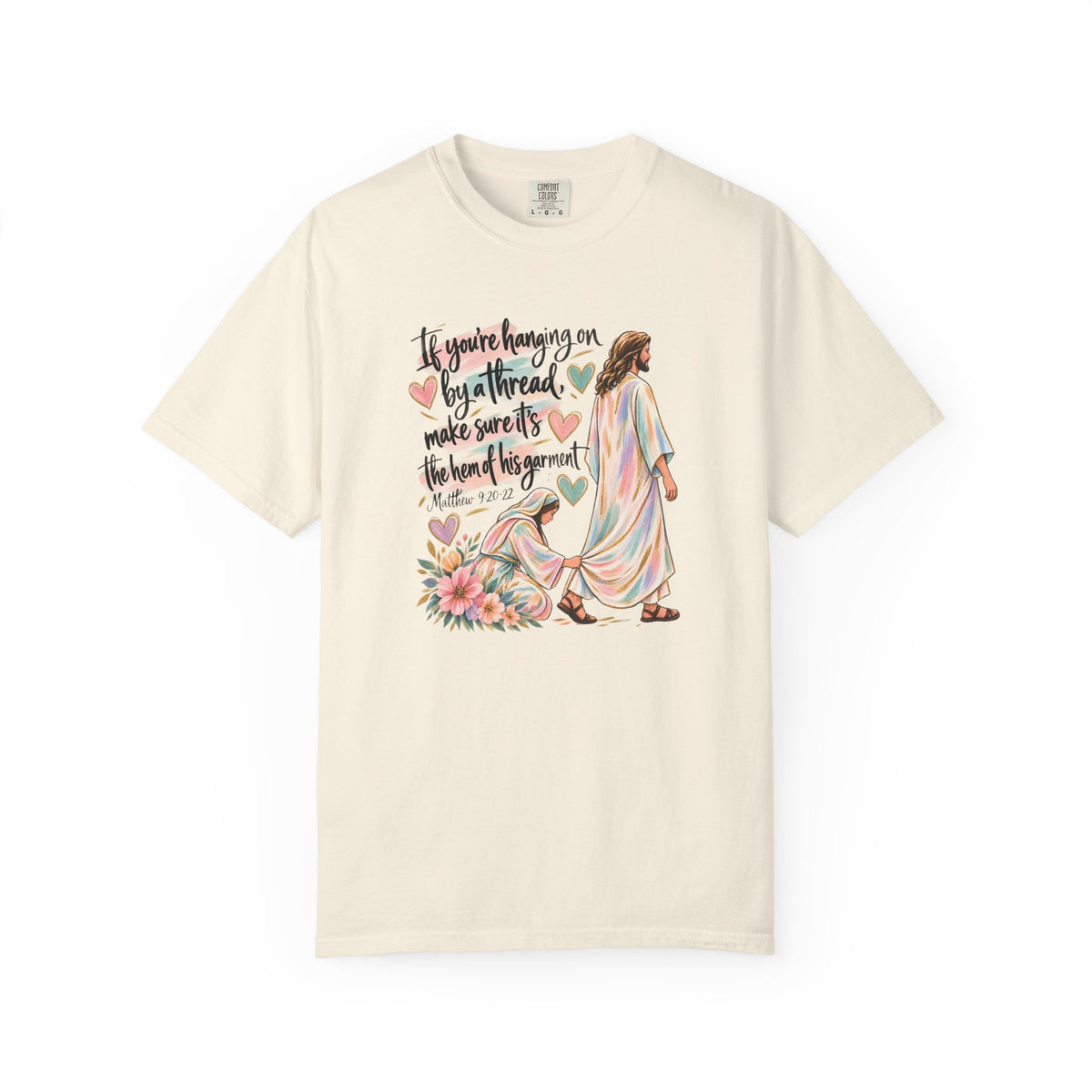 Faith-Inspired Floral Christian T-Shirt – “Hem of His Garment”